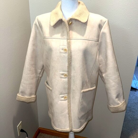 NEW Jones New York Suede Fleece Lined Jacket - Medium - Picture 1 of 7